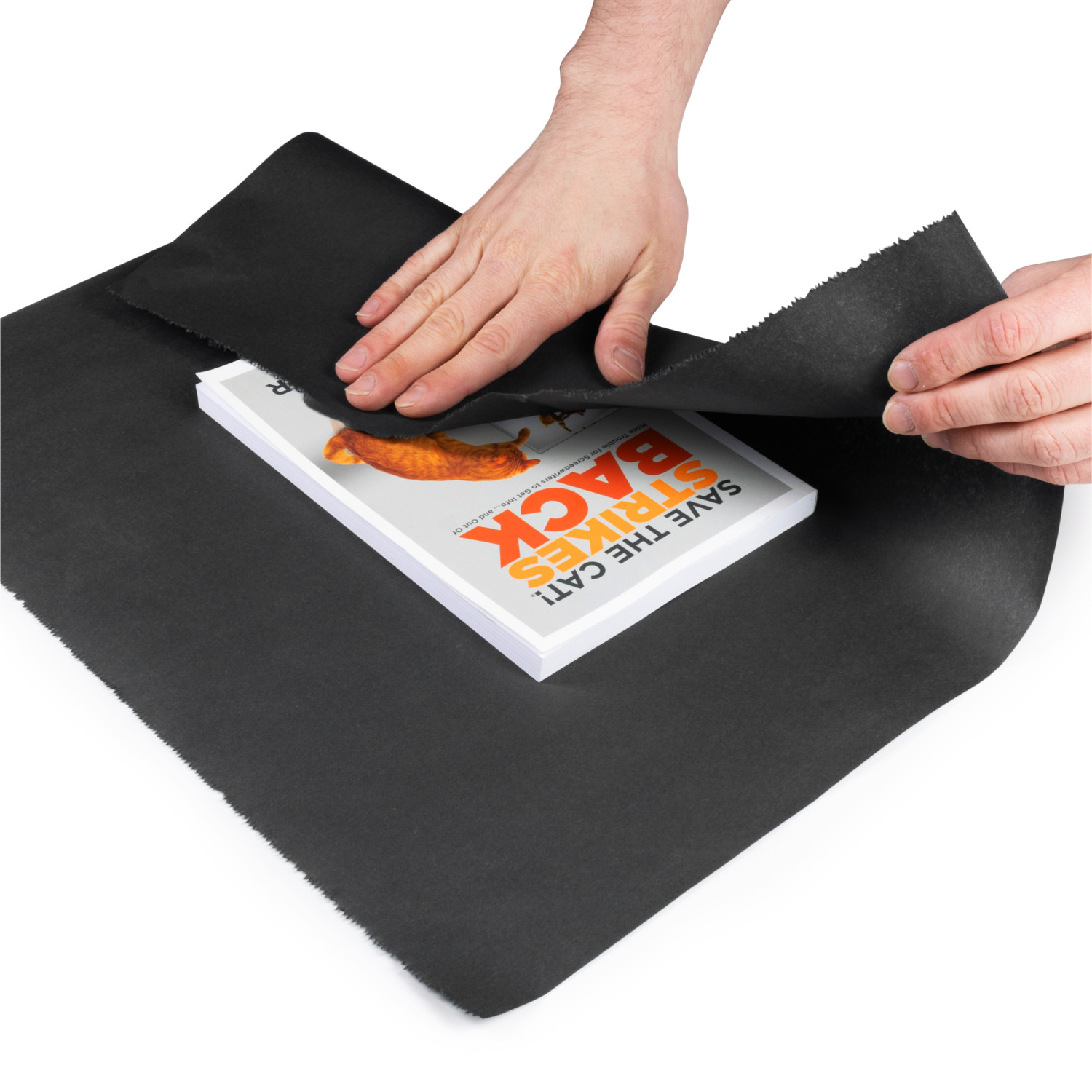 18" x 1800' SatinPack™ Tissue Paper Roll, 20 lbs, Black 3